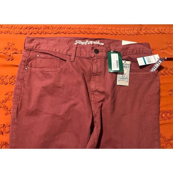 Flag & Anthem jeans Nashville Straight BNWT size 35 34 red - Picture 5 of 13